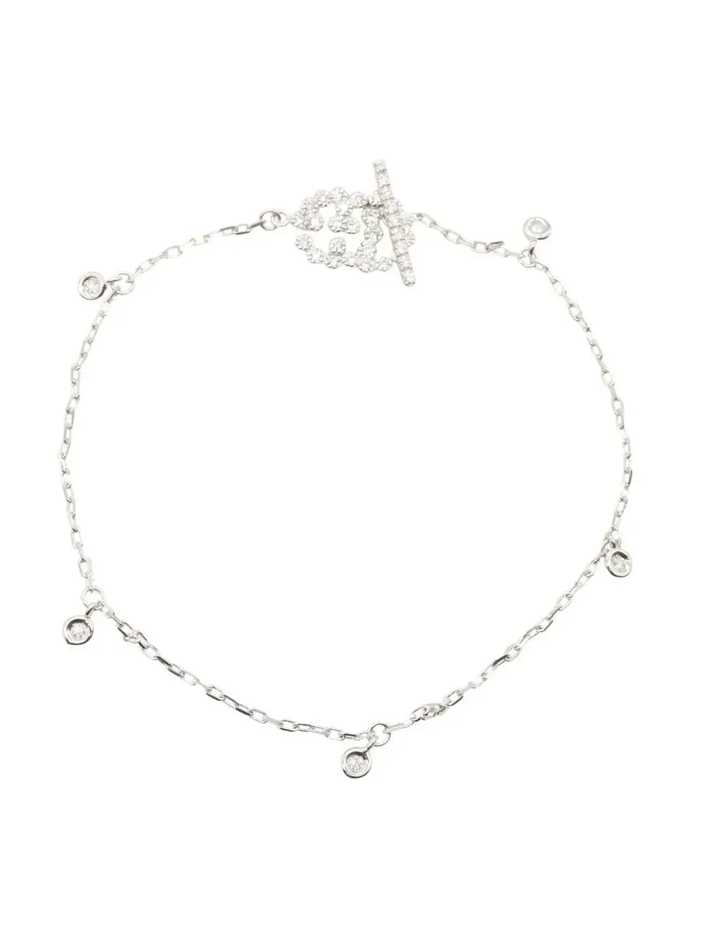 Gucci Gg Running Diamond Bracelet 18Kwg #360151G10B